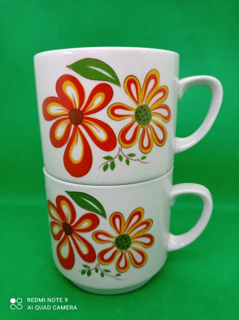 Duo tasses en grès vintage - Ressourcerie Histoires Sans Fin