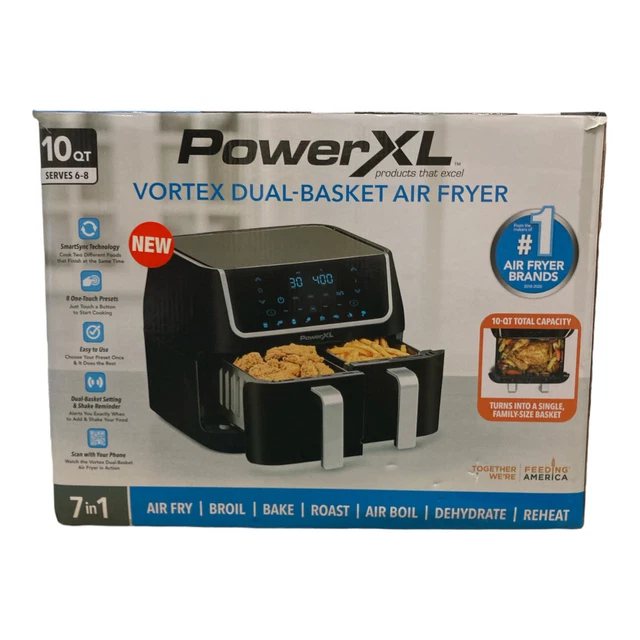 POWERXL 7IN1 DUALBASKET Vortex 10Quart Air Fryer 7in1 *Used* 119
