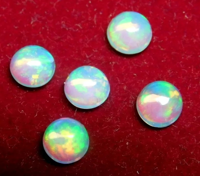 Naturel 6x6 MM Rond en Gros Lot Welo Feu Éthiopien Opale Cabochon Gemmes 3