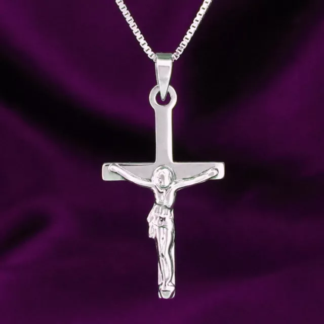 Classic Crucifix Cross Pendant in SOLID 925 Sterling Silver  - NEW!