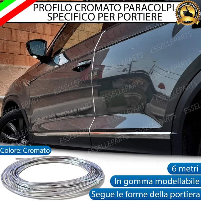 Adesivo Cromato 3 65m Paracolpi Portiere EUFAB Cromato - 3.65x3.5 Mm Per Auto E Moto Nastro Decorativo Auto