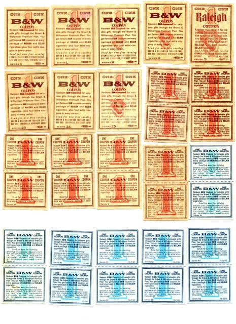 100+ VINTAGE 1960S Brown & Williamson B&W Tobacco Catalog Coupons Raleigh  Belair $8.95