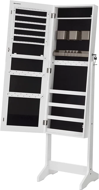 Armadietto a Specchio Con 2 Organizer Separato, Senza Cornice, Accessori, Bianco