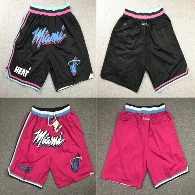 Miami Heat Vintage Stitched Basketball Shorts Pink Size: S-XXL