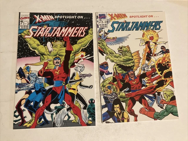 X-MEN SPOTLIGHT ON STARJAMMERS # 1 & # 2 Marvel Comic Books G/VG 1990 Copper Age 2
