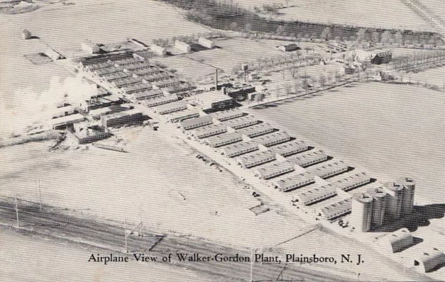 Postcard Airplane View Walker Gordon Plant Plainsboro NJ