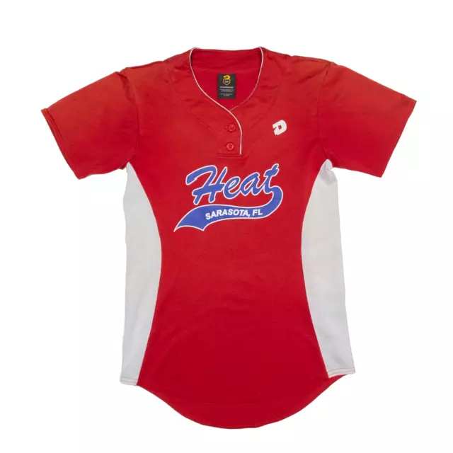 DEMARINI Sarasota Heat Baseball USA Jersey Red Short Sleeve Womens S