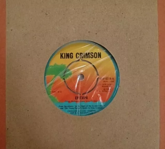 King Crimson-Epitaph/21st Century Schizoid Man Vinyl 7" Single.Island WIP 6274.