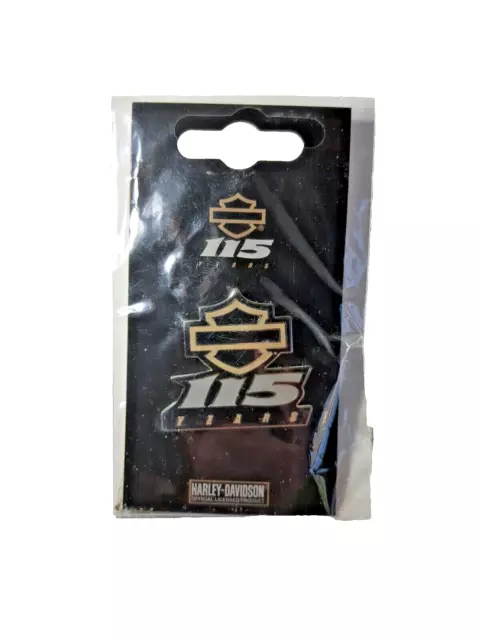 Harley-Davidson 115TH ANNIVERSARY PIN Bar & Shield New Sealed FREE SHIPPING