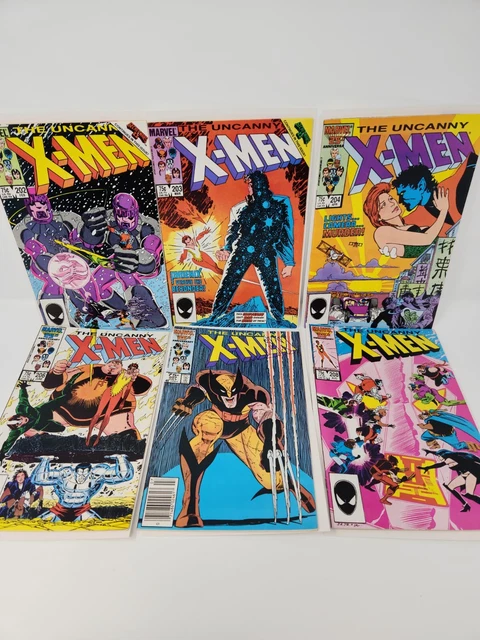 Uncanny X-Men Lot Vol 1 1986 #202 203 204 206 207 208 Mid/High Grade