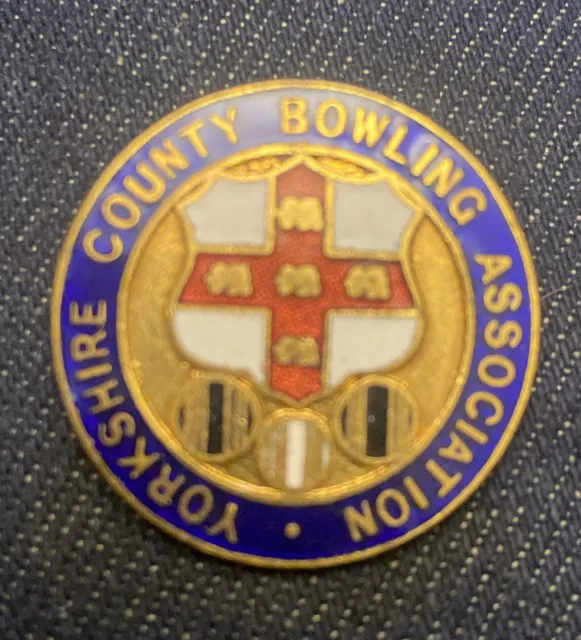 Yorkshire County Bowling Association Enamel Pin Lapel Badge Brooch