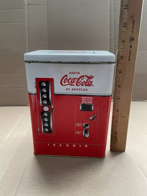 Coca Cola Tin - Vintage Coca-Cola Lever Soda Machine Drink Coca-Cola In Bottles