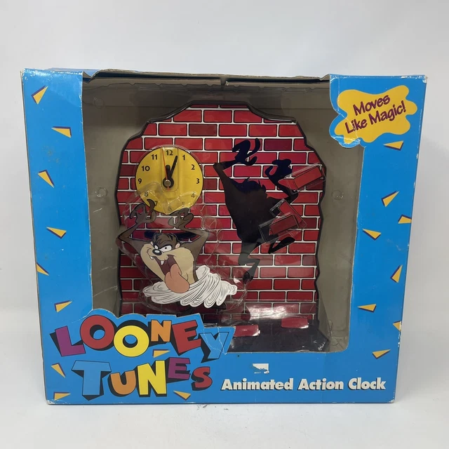 VINTAGE LOONEY TUNES Tasmanian Devil Clock 750617 Animated Action