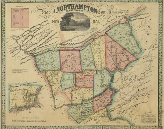 1851 Map of Northampton County Pa