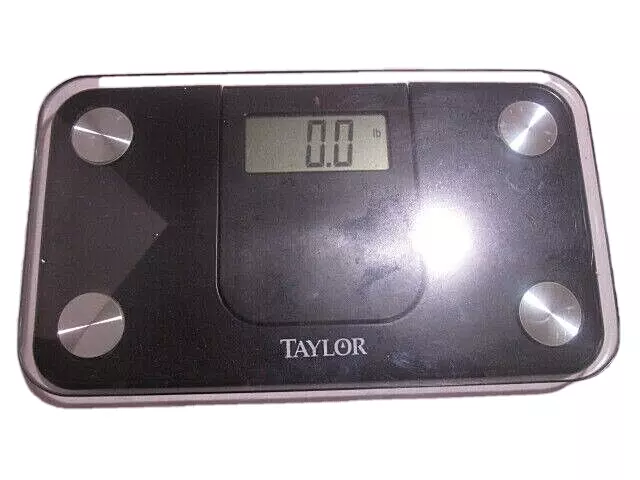 Taylor Travel Bathroom Scale 7086 Compact Lithium Electronic Digital Black