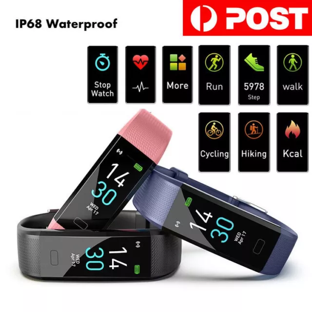 Smart Bracelet Fitbit Style Heart Rate Monitor Watch Pedometer Tracker Sports