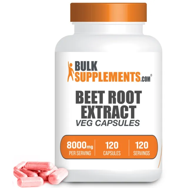 BulkSupplements Beet Root Extract Capsules - 120 Capsules - 8000mg serving