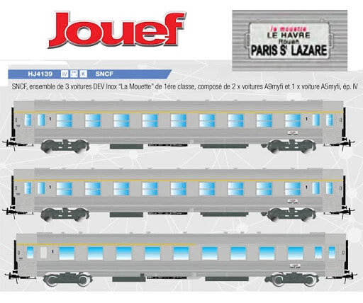 Set de 3 coches Expo Tren 2/2 de la SNCF,- JOUEF - HJ4179 - Escala H0