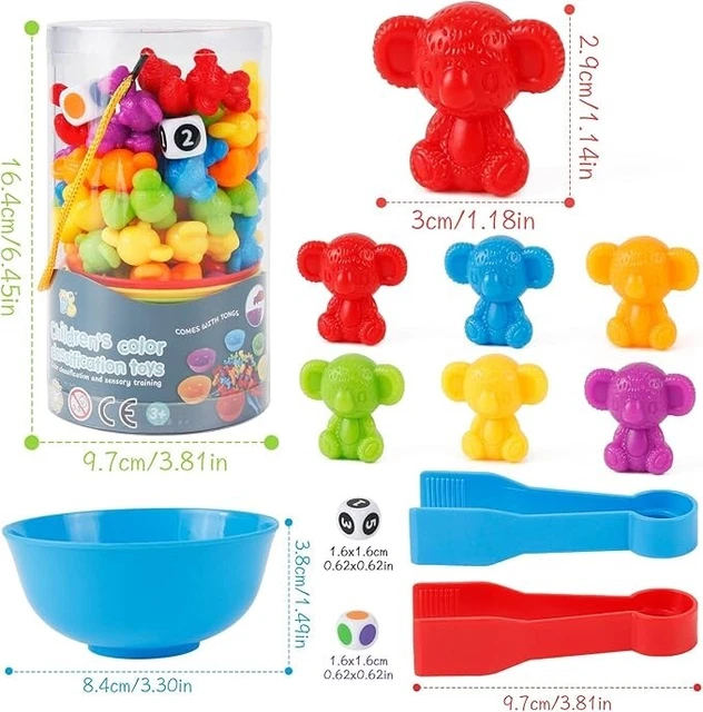 Victse Jeu Montessori De Comptage Et Tri – Animaux De Ferme – 36 Pièces + Pinces, Bols Et Dés – Dès 3 Ans – Cadeau éducatif