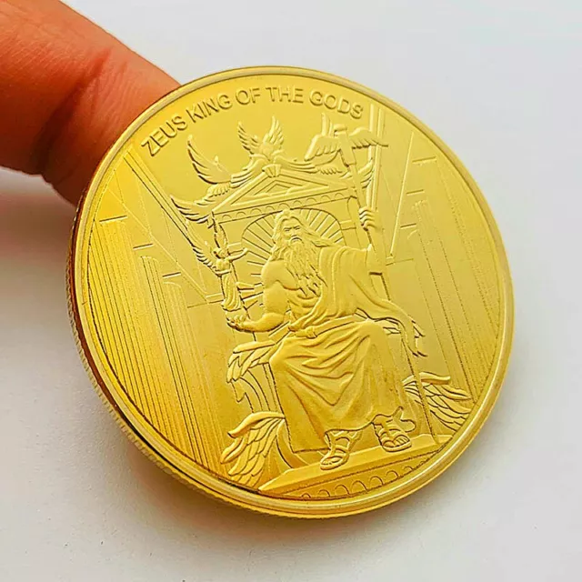 Greek Rome mythology Zeus King Of The Gods Gold Plated Commemorative Coin