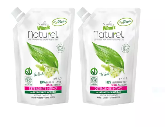 2 Pezzi Winni's Naturel Detergente Intimo Thè verde da 500 ml Ecoformato