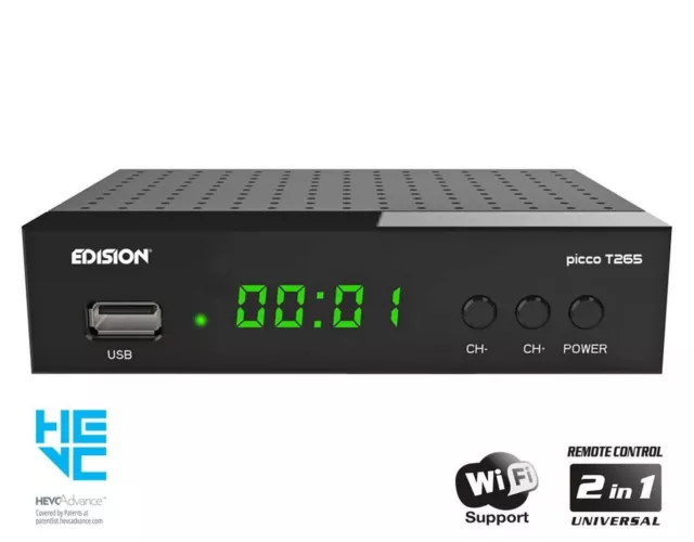 Edision PICCO T265 DVB-T2 HD Receiver Scart HDMI FullHD USB Mediaplayer