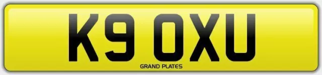 K9 DOG PUPPY HOUND Number plate K9 OXU NO ADDED FEES DOGGY WALK WOOF REG LOVE U