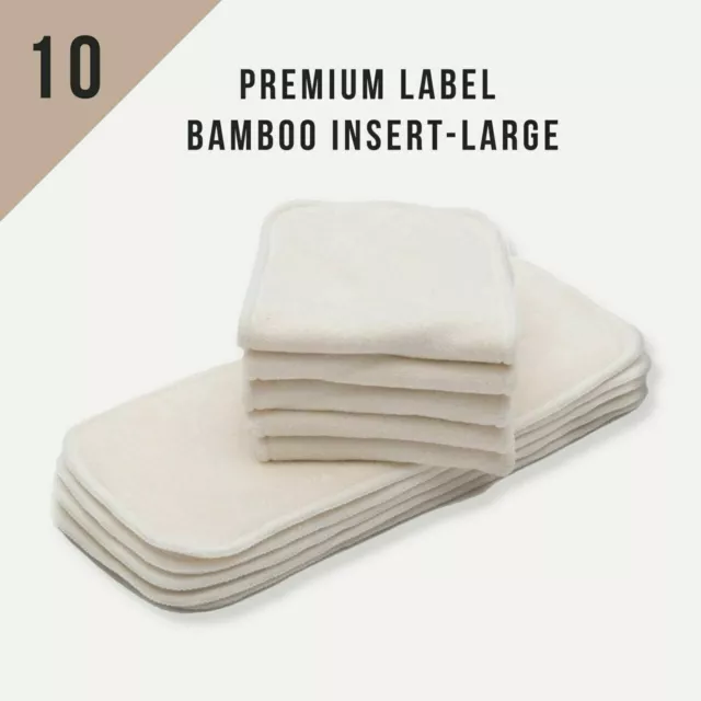 KaWaii Baby OS Eco-Friendly 5-Layered Bamboo Inserts (10/Pack) Super Absorbent