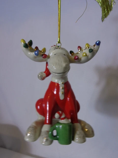 LENOX 2017 annual MOOSE ORNAMENT -- MARCEL THE BED TIME MOOSE -- -- NEW in BOX