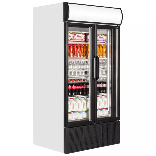 TEFCOLD 2 HINGED GLASS DOOR DISPLAY DRINKS FRIDGE COOLER GRADED @ £999 +Vat