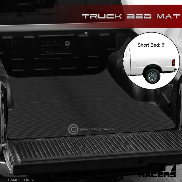 For 1983-2012 Ford Ranger Pickup 6 Ft Rubber Truck Bed Floor Mat Carpet Liner V2