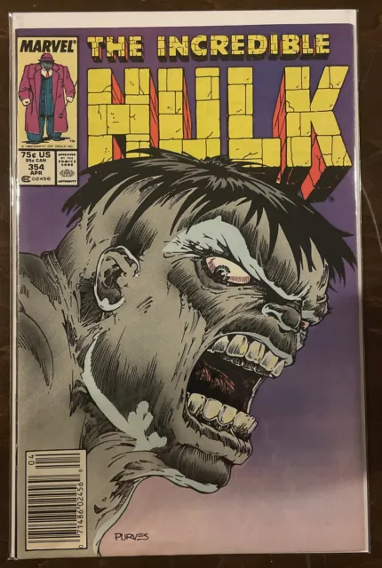 Incredible Hulk #354 VF/NM 9.0 NEWSSTAND EDITION MARVEL COMICS 1989 ICONIC COVER