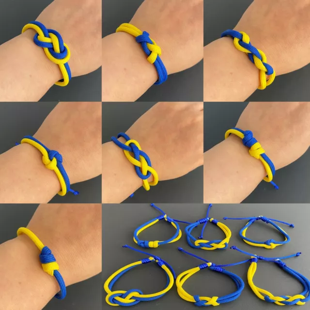 Support Ukraine - 1 Ukrainian Flag Yellow & Blue Paracord Adjustable Bracelet