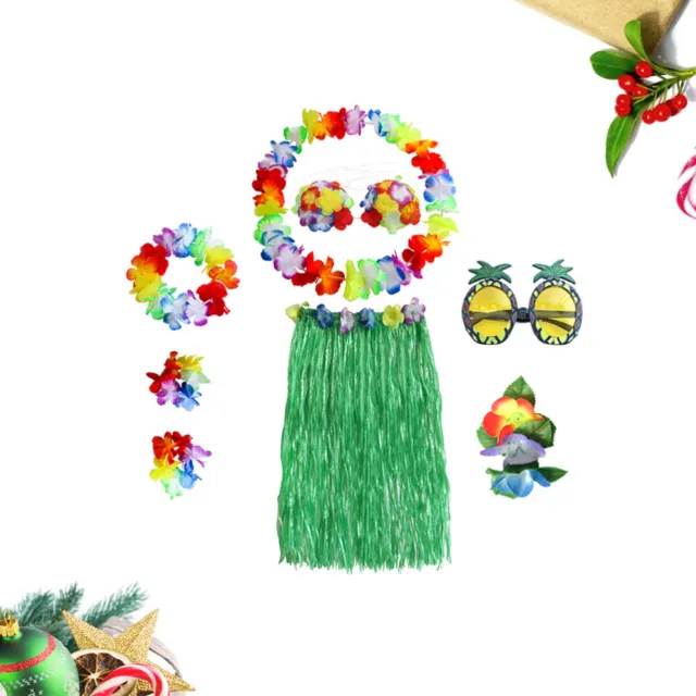 8PCS Beach Hawaiian Hula Kostümkleid Tropical Hula Grass Tanzrock