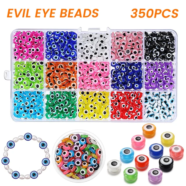 450pcs 15 Color Evil Eye Beads Set Wholesale Resin Mixed Color DIY LolWp