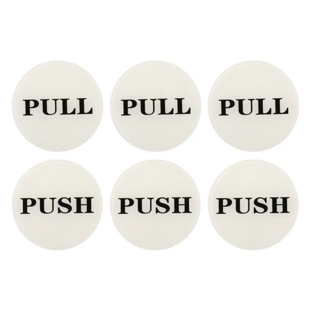 Insegna porta push pull 2,8", 3 paia insegna acrilica autoadesiva bianca/nera