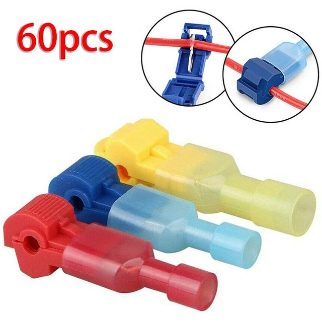 Kit combinado de conector terminal de cable de empalme rápido de 60x aislamiento 22-10 grifos T AWG