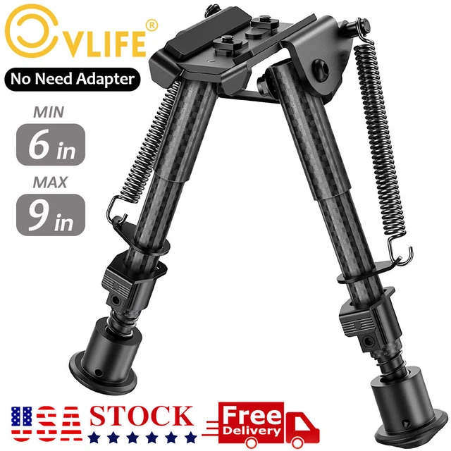 6-9In Tactical Rifle Bipod For M-Rail Spring Return Lightweight No Need Adapter