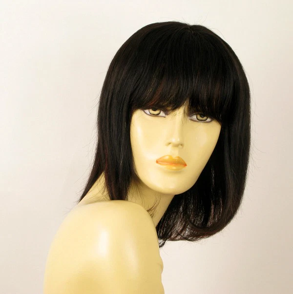 Perruque Afro 100% Cheveux Naturels Mi-longs Méchés Noir/rouge KOKO – Style Naturel Et Mode