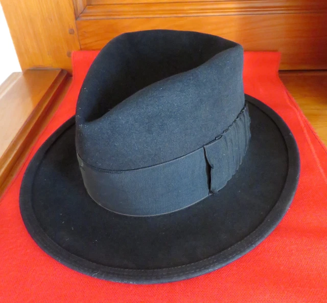 Chapeau Femme Vintage En Feutre Bordeaux Taupé Des Années 1936-1937 - Taille Unique