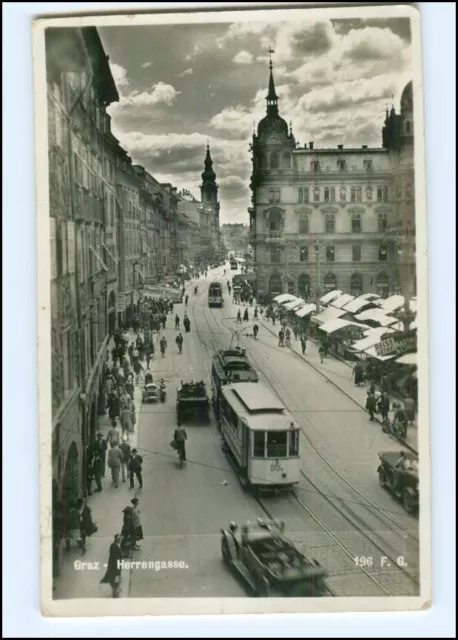 XX003227/ Graz Herrengasse Straßenbahn Foto AK 1943 Stm.