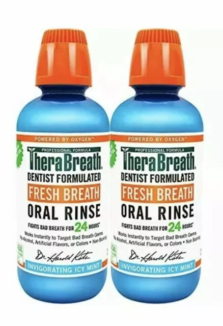 TheraBreath 14713 Fresh Breath Oral Rinse, Icy Mint - 2 Pack