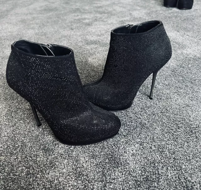 CARVELA LADIES BLACK Suedette Occasion Stiletto Heel Ankle Boot UK