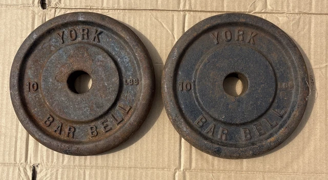 Vntage 3lb Weder Barbell Standard Weght Plates 1 Hole Dameter Par