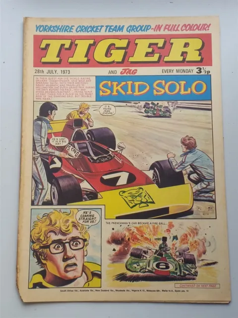 Tiger And Jag 28Th July 1973 Roy Of The Rovers British Weekly _