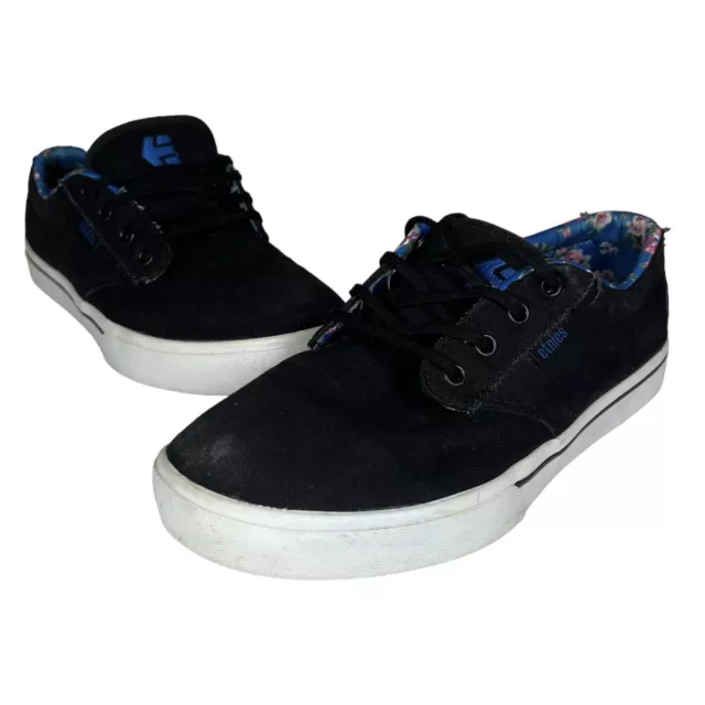 Etnies Jameson 2 Womens Canvas Skateboarding Shoes Black Blue Floral Size 8.5