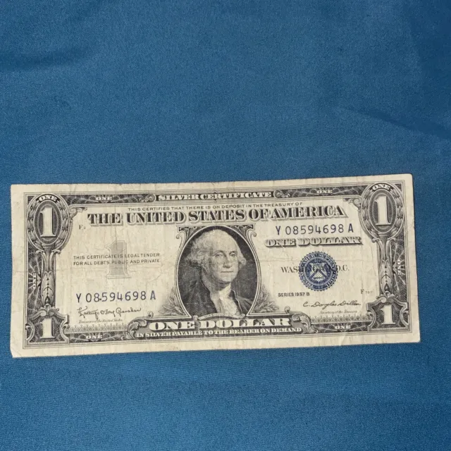 One Dollar Bill 1957 B Series Silver Certificate Misprint