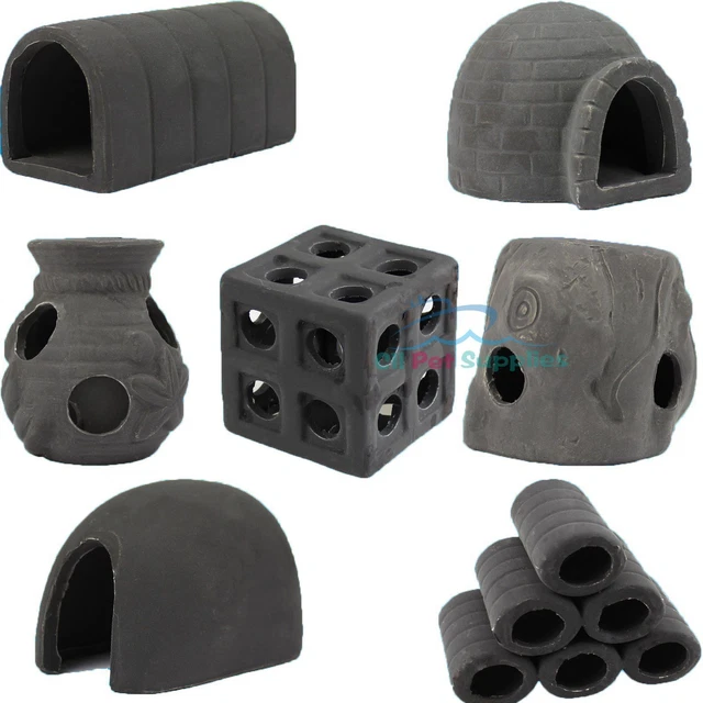 Aquarium Shrimp Shelter Crab Hiding Fry Breed Cave Cichlid fish House 8 Shapes
