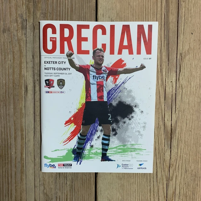 Football Programme: Exeter City vs Notts County. (Tuesday September 26th 2017).