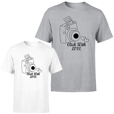 Click With Love Mens Womens T Shirt Photographer Love Photography Tee Top